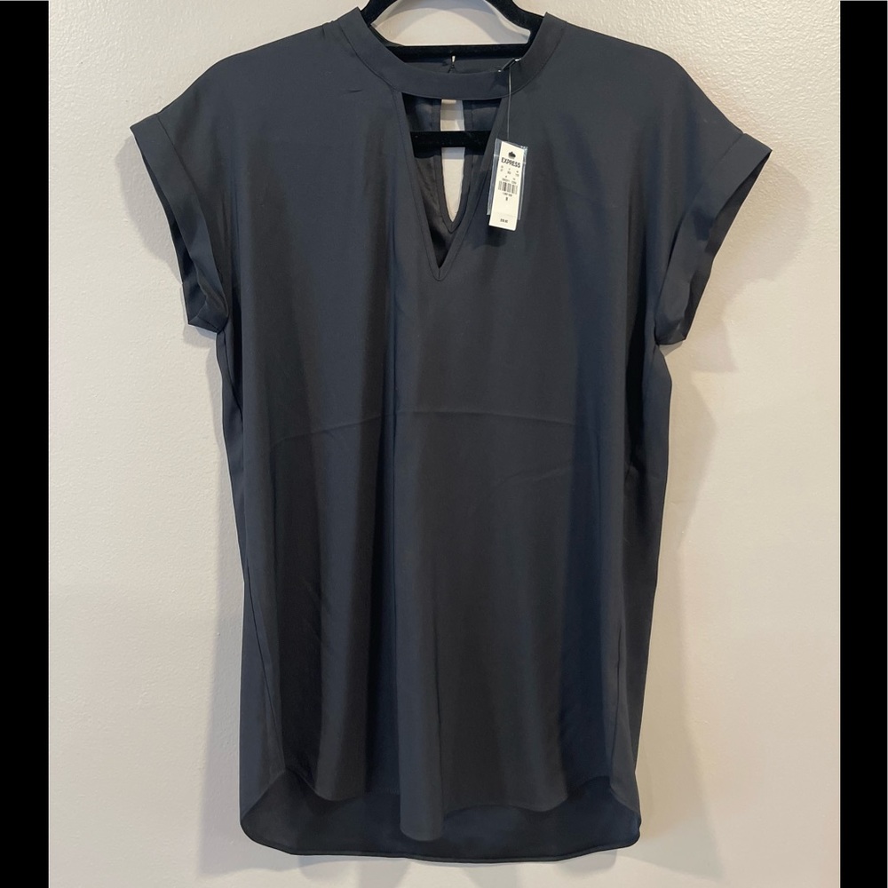 EXPRESS Black Short Sleeve Blouse